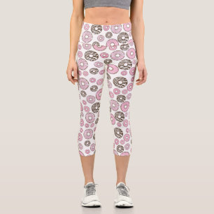 Donuts, rosa Donuts, weiße Donuts Capri Leggings