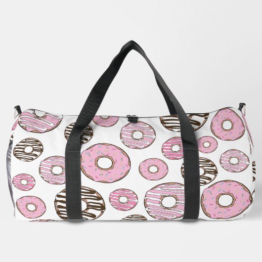 Donuts, rosa Donuts, weiße Donuts Duffle Bag (Rückseite)