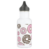Donuts, rosa Donuts, weiße Donuts Edelstahlflasche (Links)