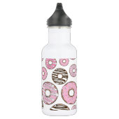 Donuts, rosa Donuts, weiße Donuts Edelstahlflasche (Rechts)