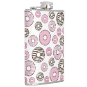 Donuts, rosa Donuts, weiße Donuts Flachmann (Rechts)