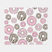 Donuts, rosa Donuts, weiße Donuts Fleecedecke (Vorderseite (Horizontal))