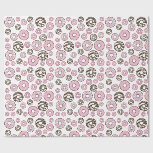 Donuts, rosa Donuts, weiße Donuts Geschenkpapier (Flach)