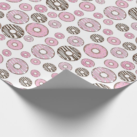 Donuts, rosa Donuts, weiße Donuts Geschenkpapier (Ecke)