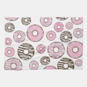 Donuts, rosa Donuts, weiße Donuts Geschirrtuch (Horizontal)