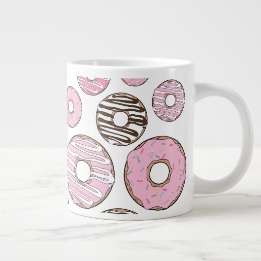 Donuts, rosa Donuts, weiße Donuts Jumbo-Tasse (Rechts)