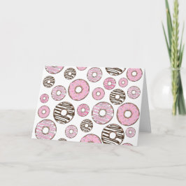 Donuts, rosa Donuts, weiße Donuts Karte