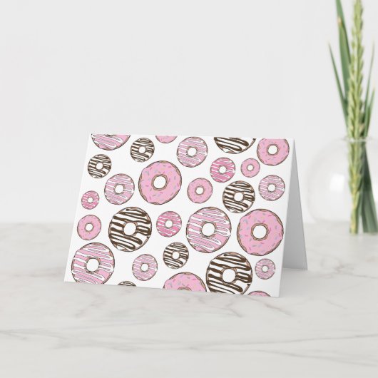 Donuts, rosa Donuts, weiße Donuts Karte (Vorderseite)