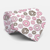 Donuts, rosa Donuts, weiße Donuts Krawatte (Gerollt)