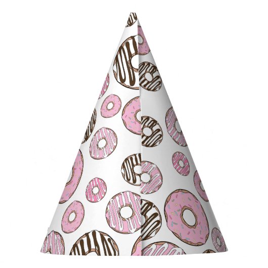 Donuts, rosa Donuts, weiße Donuts Partyhütchen (Rückseite)