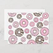 Donuts, rosa Donuts, weiße Donuts Postkarte (Vorne/Hinten)
