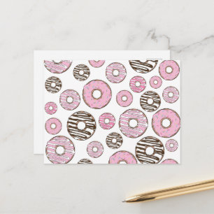 Donuts, rosa Donuts, weiße Donuts Postkarte