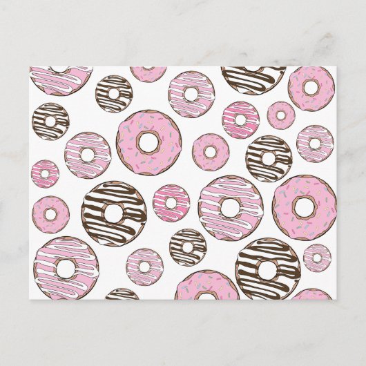 Donuts, rosa Donuts, weiße Donuts Postkarte (Vorderseite)