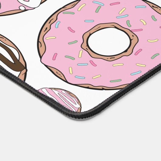 Donuts, rosa Donuts, weiße Donuts Schreibtischunterlage (Ecke)