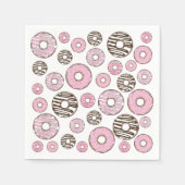 Donuts, rosa Donuts, weiße Donuts Serviette (Vorderseite)