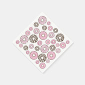Donuts, rosa Donuts, weiße Donuts Serviette (Ecke)
