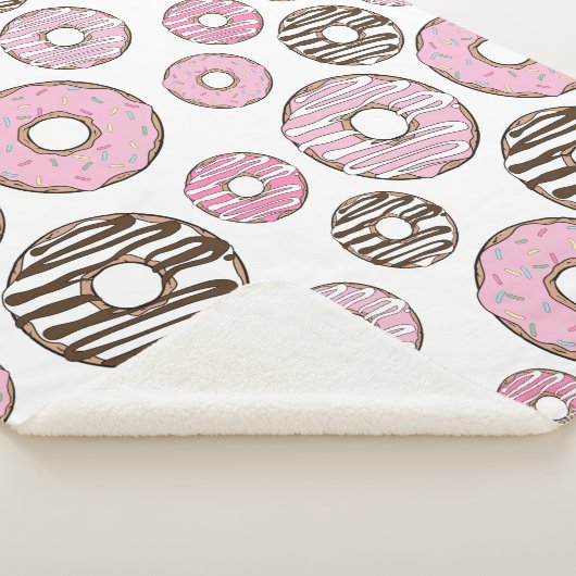 Donuts, rosa Donuts, weiße Donuts Sherpadecke (3/4)