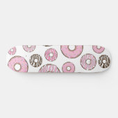 Donuts, rosa Donuts, weiße Donuts Skateboard (Horizontal)