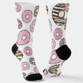 Donuts, rosa Donuts, weiße Donuts Socken (Gewinkelt)