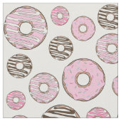 Donuts, rosa Donuts, weiße Donuts Stoff (Nahaufnahme)