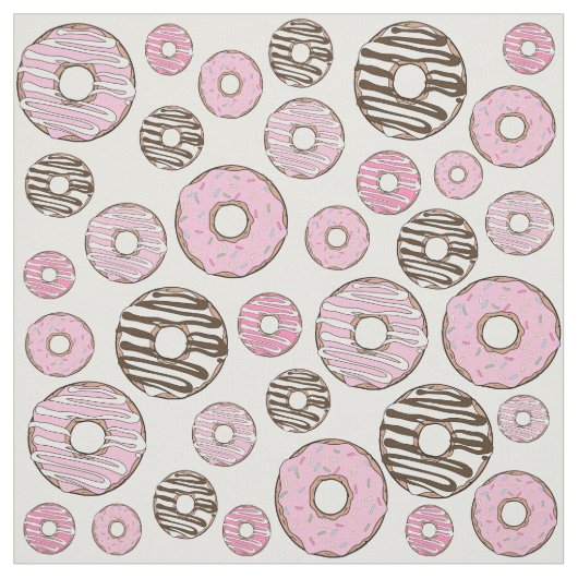 Donuts, rosa Donuts, weiße Donuts Stoff (Muster)