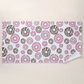 Donuts, rosa Donuts, weiße Donuts Strandtuch (Vorderseite)