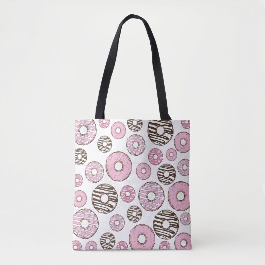 Donuts, rosa Donuts, weiße Donuts Tasche (Vorderseite)