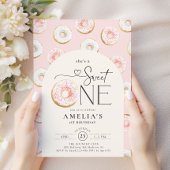 Donuts Rosa Sweet One 1. Geburtstag Einladung