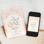 Donuts Rosa Sweet One 1. Geburtstag Einladung
