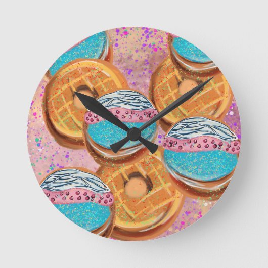 Donuts Runde Wanduhr (Vorderseite)