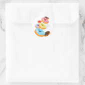Donuts Runder Aufkleber (Tasche)