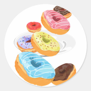 Donuts Runder Aufkleber