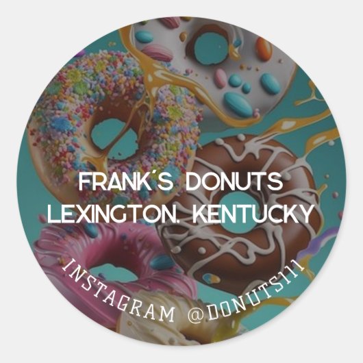 Donuts Runder Aufkleber (Vorderseite)