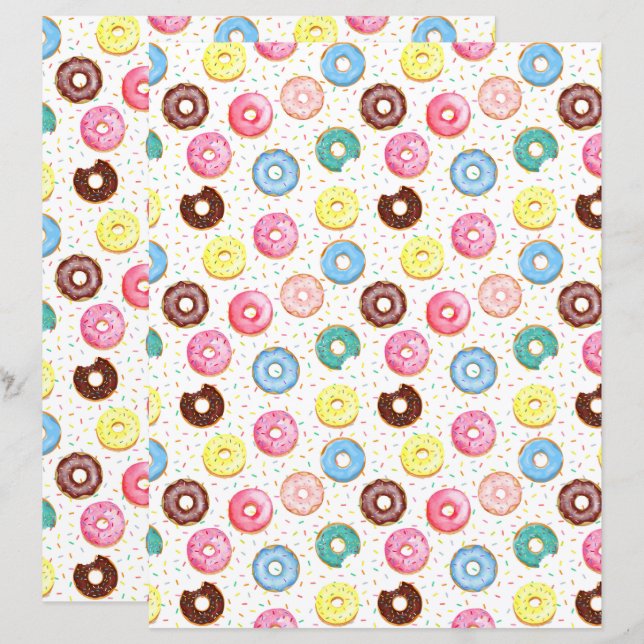 Donuts Scrapbook Paper (Vorne/Hinten)