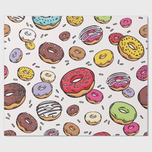 Donuts seamless pattern geschenkpapier (Flach)
