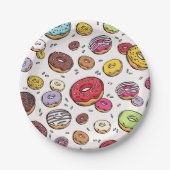 Donuts seamless pattern pappteller (Vorderseite)