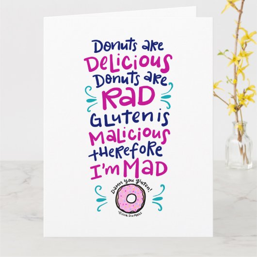 Donuts sind köstlich karte (Gelbe Blume)