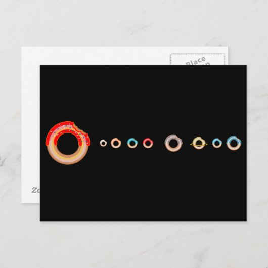 Donuts Sonnensystem Postkarte (Vorne/Hinten)