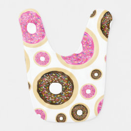 Donuts & Sprinkles Pink Brown Yummy Sweet Leckerei Babylätzchen