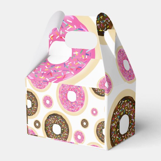 Donuts & Sprinkles Rosa Braunes Gastgeschenk Geschenkschachtel (Vorderseite)