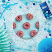 Donuts streuen auf Donuts rosa blau hell Pappteller (Party)