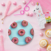 Donuts streuen auf Donuts rosa blau hell Pappteller (Party)