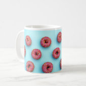 Donuts streuen auf Donuts rosa blaue, helle Tasse (Vorderseite Links)