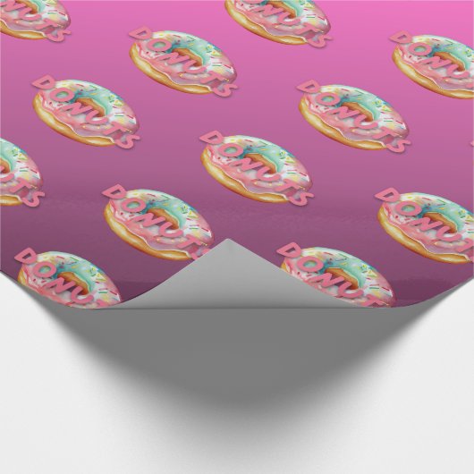 Donuts streut Wasserfarbe Geschenkpapier (Ecke)