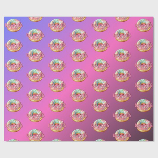 Donuts streut Wasserfarbe Geschenkpapier (Flach)