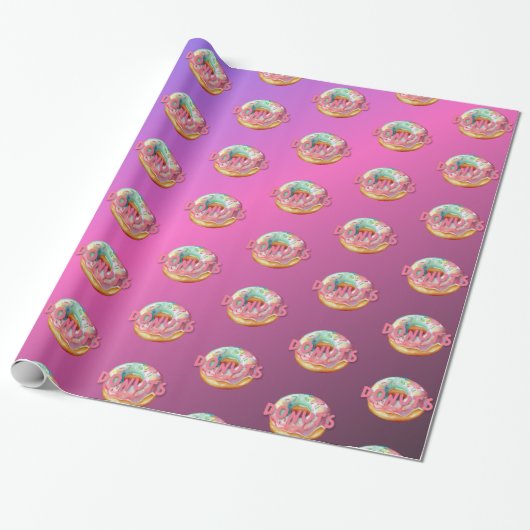 Donuts streut Wasserfarbe Geschenkpapier (Ungerollt)