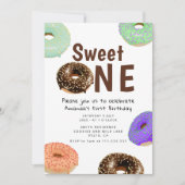 Donuts Sweet One 1. Geburtstag Einladung (Vorderseite)