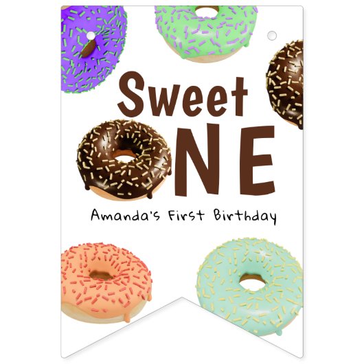 Donuts Sweet One 1. Geburtstag Wimpelkette (Erste Fahne)