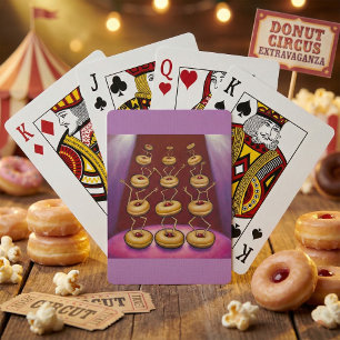 Donuts Tanzende Whimsical Doughnut Charaktere Spielkarten