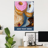 Donuts Text hinzufügen Poster (Heimbüro)